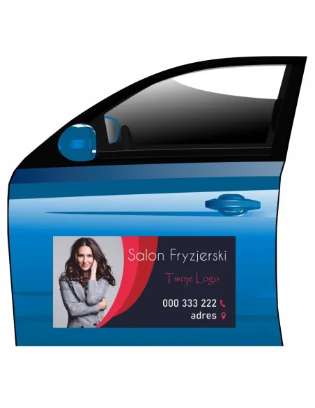 Reklama Magnetyczna na Samochód Magnes Salon Fryzjerski