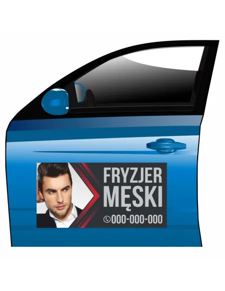Reklama Magnetyczna – Na Samochód Magnes Fryzjer Męski