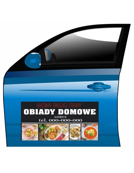 Reklama Magnetyczna – Na Samochód Magnes Obiady Domowe