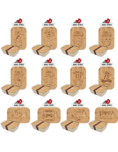 Lunch box Personalizowany Grawerowany Upominek na imieniny różne wzory