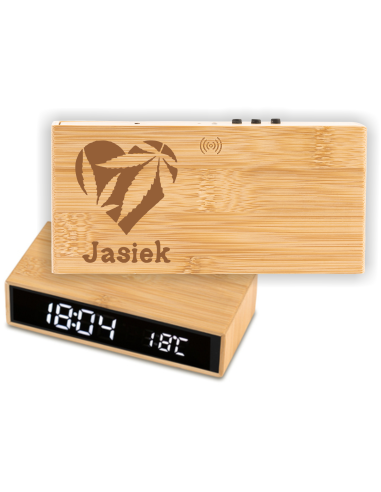 Ładowarka z zegarem Elegancki Prezent z Własnym Grawerem z twoim imieniem