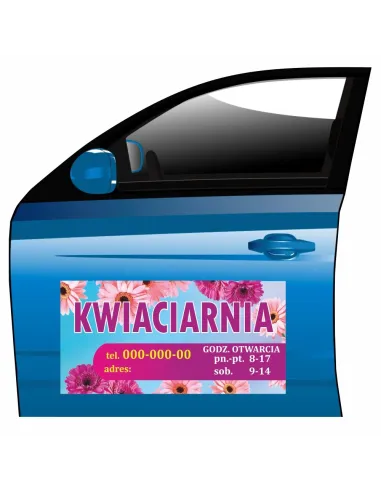 Reklama Magnetyczna – Na Samochód Magnes Kwiaciarnia