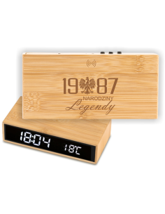 Ładowarka z zegarem Personalizowany Prezent z Grawerem na urodziny data rok