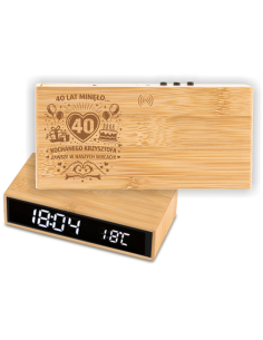 Ładowarka z zegarem Personalizowany Grawerowany Upominek urodzinowy 40 lat