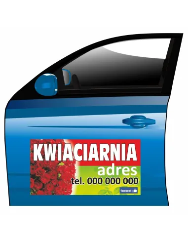 Magnes na Samochód Reklama Magnetyczna Kwiaciarnia