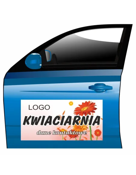 Reklama Magnetyczna Magnes Samochód Kwiaciarnia z Nadrukiem