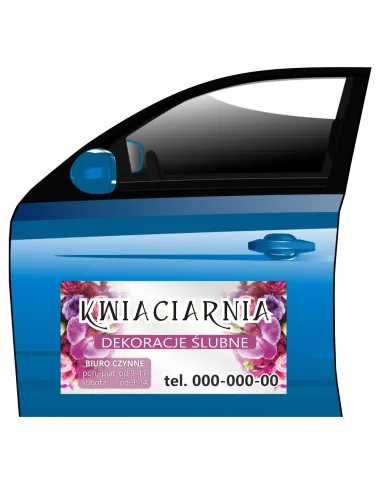 Magnes na Samochód Reklama Magnetyczna Kwiaciarnia z Grafiką