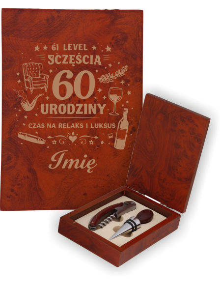 Zestaw do wina Elegancki Prezent z Własnym Grawerem na urodziny z imieniem