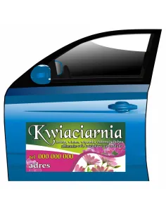Magnes na Samochód Reklama Magnetyczna Kwiaciarnia Drukowany