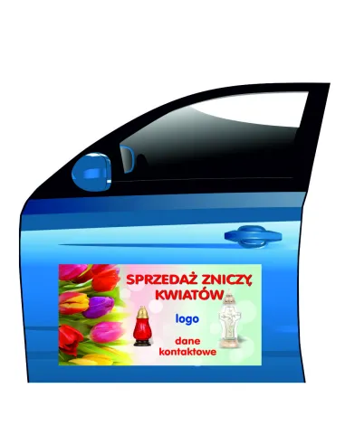 Magnes na Samochód Reklama Magnetyczna Sprzedaż Zniczy