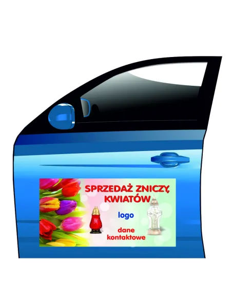 Magnes na Samochód Reklama Magnetyczna Sprzedaż Zniczy