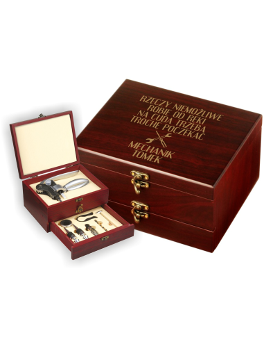 Zestaw do wina Personalizowany Grawerowany Upominek DLA MECHANIKA