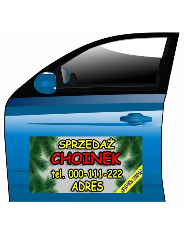 Magnes na Samochód Reklama Magnetyczna Sprzedaż Choinek