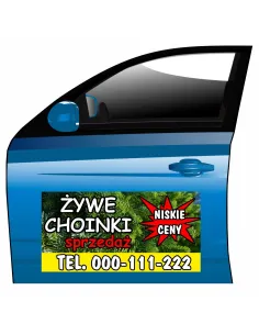Reklama Magnetyczna – Na Samochód Magnes Żywe Choinki