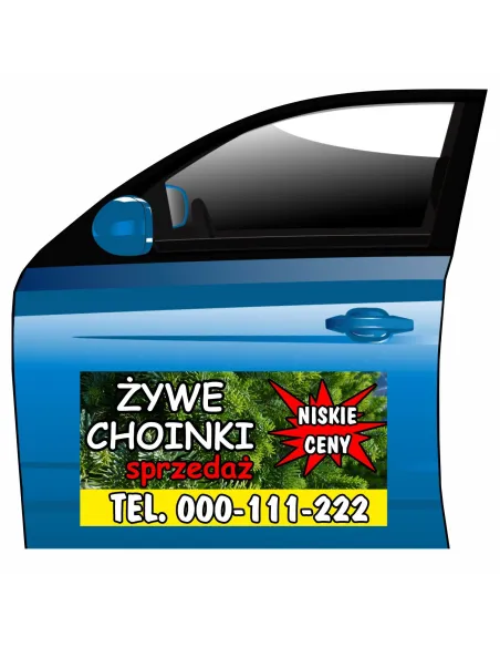 Reklama Magnetyczna – Na Samochód Magnes Żywe Choinki