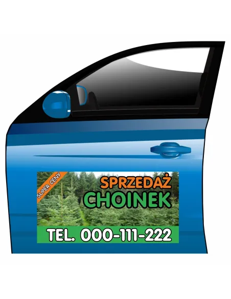 Reklama Magnetyczna na Samochód Magnes Sprzedaż Choinek