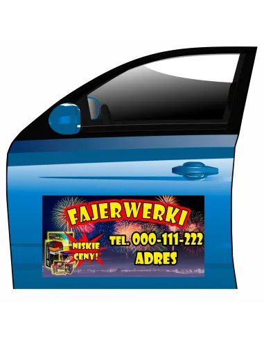 Magnes na Samochód Reklama Magnetyczna Fajerwerki Reklamowy
