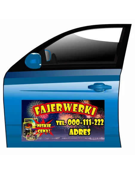 Magnes na Samochód Reklama Magnetyczna Fajerwerki Reklamowy