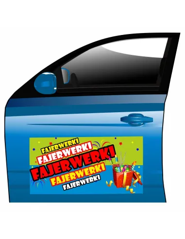 Reklama Magnetyczna na Samochód Magnes Fajerwerki Reklamowy