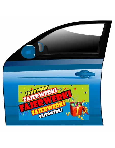 Reklama Magnetyczna na Samochód Magnes Fajerwerki Reklamowy