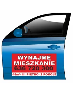 Reklama Magnetyczna Magnes Samochód Wynajmę Mieszkanie