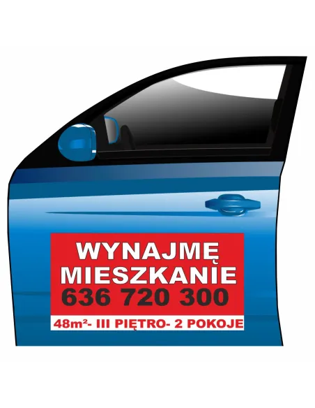 Reklama Magnetyczna Magnes Samochód Wynajmę Mieszkanie