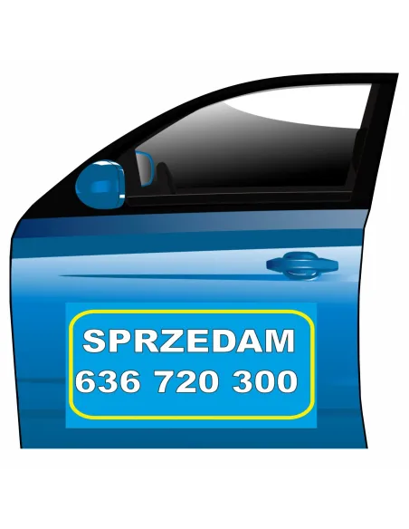 Reklama Magnetyczna na Samochód Magnes Sprzedam z Nadrukiem