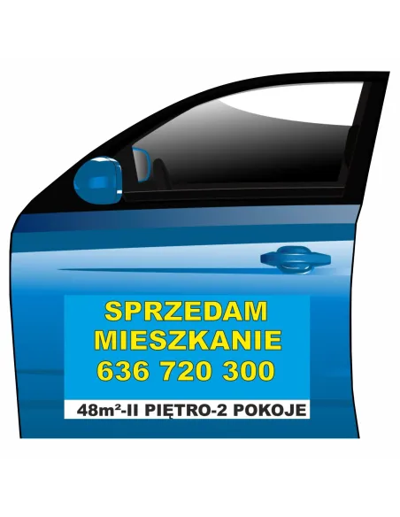 Magnes na Samochód Reklama Magnetyczna Sprzedam Mieszkanie