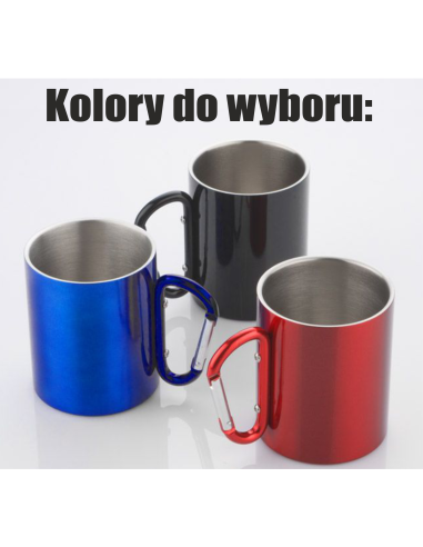 Kubek z karabińczykiem Elegancki Prezent z Własnym grawerem na święta