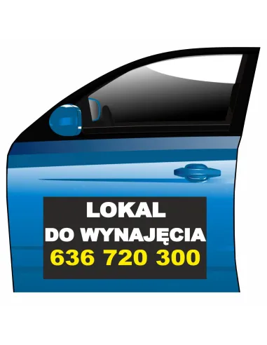 Reklama Magnetyczna na Samochód Magnes Lokal Wynajęcia