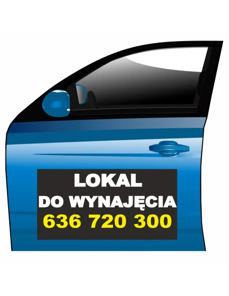 Reklama Magnetyczna na Samochód Magnes Lokal Wynajęcia