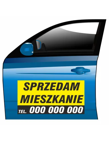 Magnes na Samochód Reklama Magnetyczna Sprzedam z Projektem