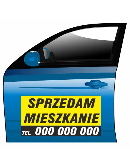 Magnes na Samochód Reklama Magnetyczna Sprzedam z Projektem