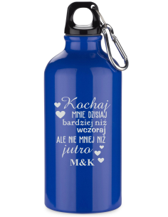 Butelka aluminiowa 500 ml Elegancki Prezent z Własnym Grawerem walentynki