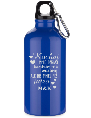 Butelka aluminiowa 500 ml Elegancki Prezent z Własnym Grawerem walentynki