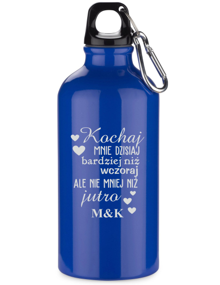 Butelka aluminiowa 500 ml Elegancki Prezent z Własnym Grawerem walentynki