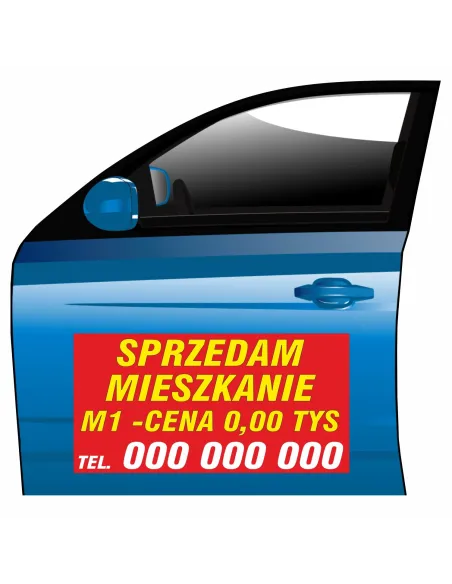 Reklama Magnetyczna Magnes Samochód Sprzedam Mieszkanie m1