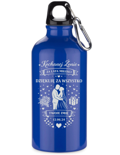 Butelka aluminiowa 500 ml Elegancki Prezent z Własnym Grawerem na rocznice