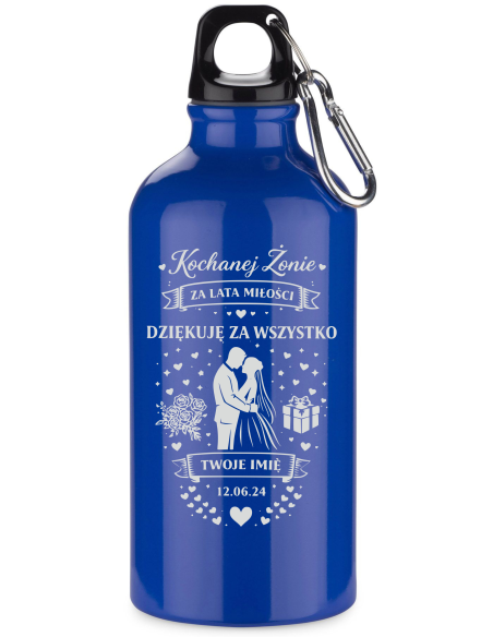 Butelka aluminiowa 500 ml Elegancki Prezent z Własnym Grawerem na rocznice