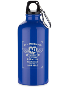 Butelka aluminiowa 500 ml Personalizowany Prezent z Grawerem na urodziny 40