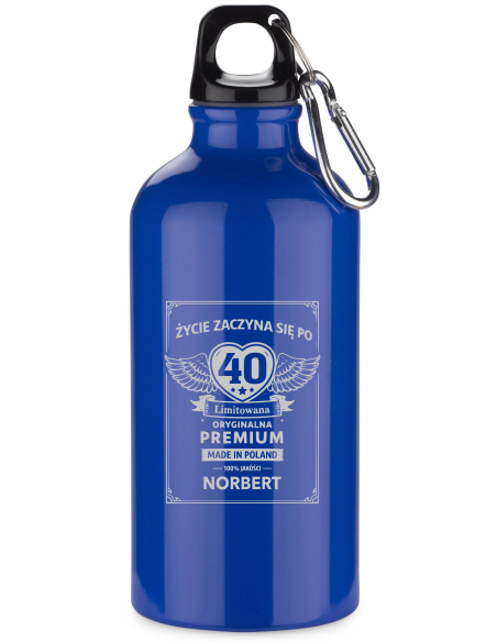 Butelka aluminiowa 500 ml Personalizowany Prezent z Grawerem na urodziny 40