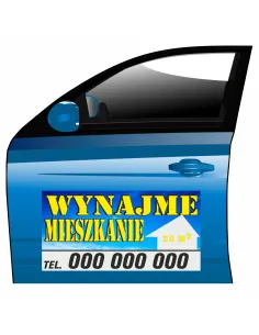 Reklama Magnetyczna Magnes Samochód Wynajme Mieszkanie