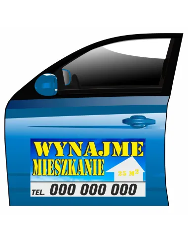 Reklama Magnetyczna Magnes Samochód Wynajme Mieszkanie