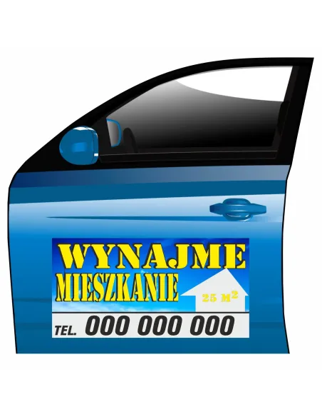 Reklama Magnetyczna Magnes Samochód Wynajme Mieszkanie