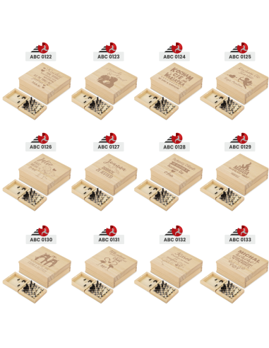 Szachy drewniane Personalizowany Grawerowany Upominek URODZINY 40 50 60