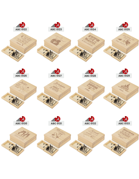 Szachy drewniane Personalizowany Grawerowany Upominek URODZINY 40 50 60