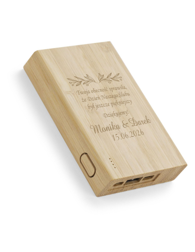 Powerbank Wyjątkowy Prezent indywidualny Grawer podziękowanie dla świadka