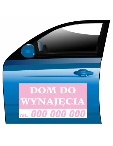 Reklama Magnetyczna na Samochód Magnes Dom Wynajęcia