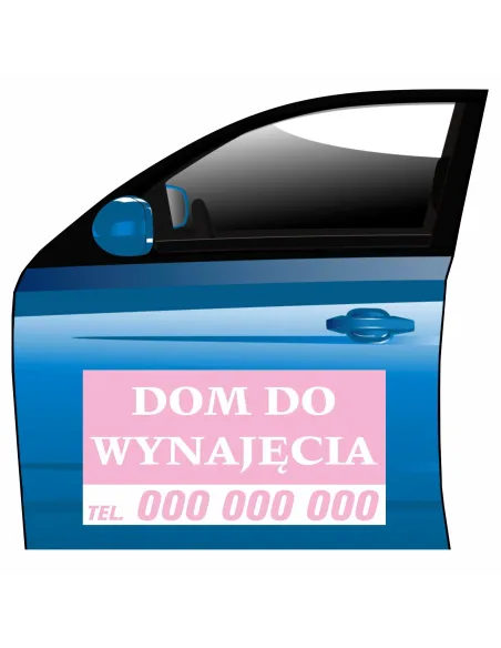 Reklama Magnetyczna na Samochód Magnes Dom Wynajęcia