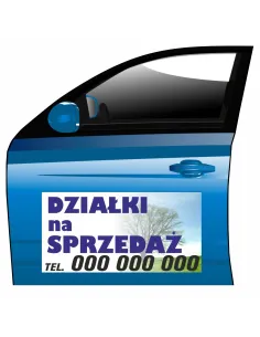 Reklama Magnetyczna na Samochód Magnes Działki Sprzedaż
